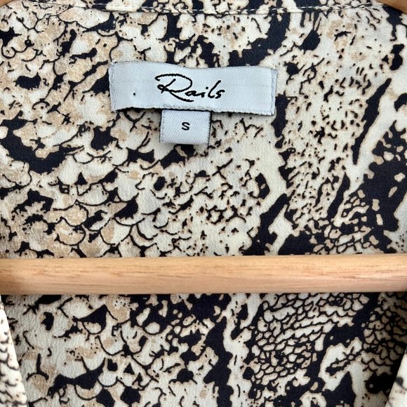 Rails Snake Print Blouse - Black and Cream - Picture 3 of 8
